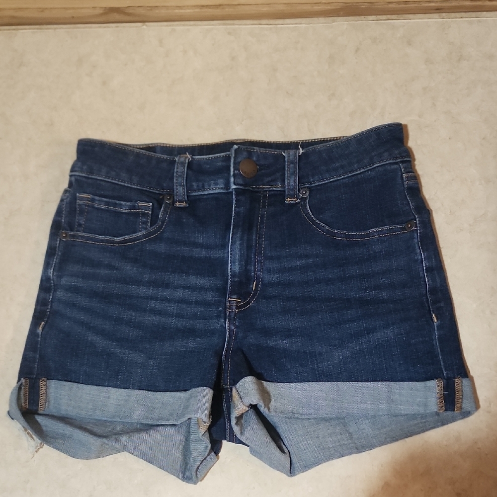 Aeropostle High Rise Midi Denim Shorts Size 6 NWOT